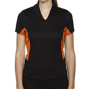 North End Sports 78683 Ladies Polo Shirt Black Mandarin Quick Dry Cool